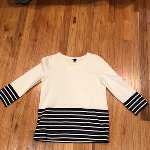 Never worn navy and white stripe top